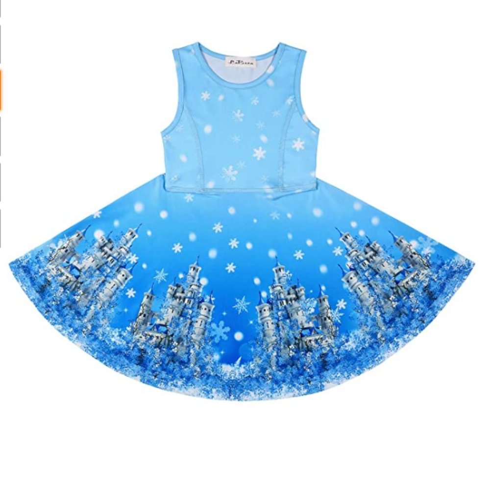 NWT Frozen Castle girl dress size 7 NEW